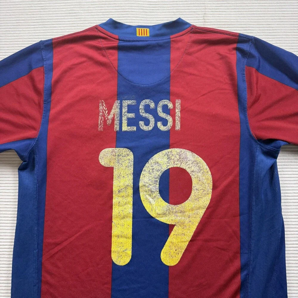 FC Barcelona Jersey 2007 Mens Medium Blue Red Soccer Nike UNICEF Camp Messi 19